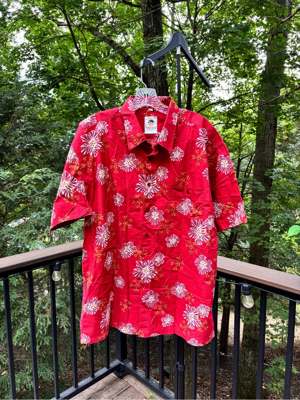 Men's Red Keris Fashion 100% Cotton Prints Size XL